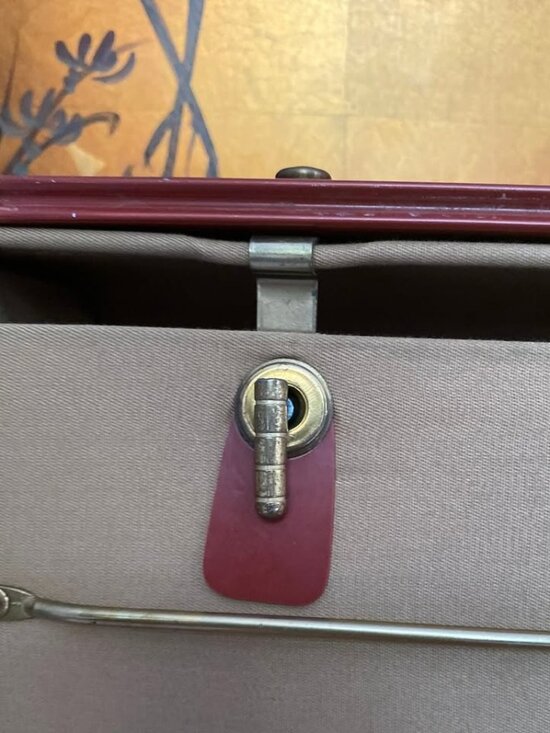 50s Vintage Large Samsonite Streamlite series Suitcase Luggage Leather Saddle - Picture 4 of 8